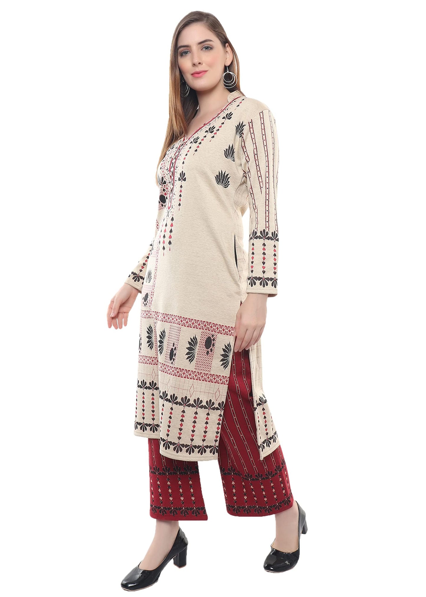 Chic Beige Kurta Plazzo with Dupatta Set