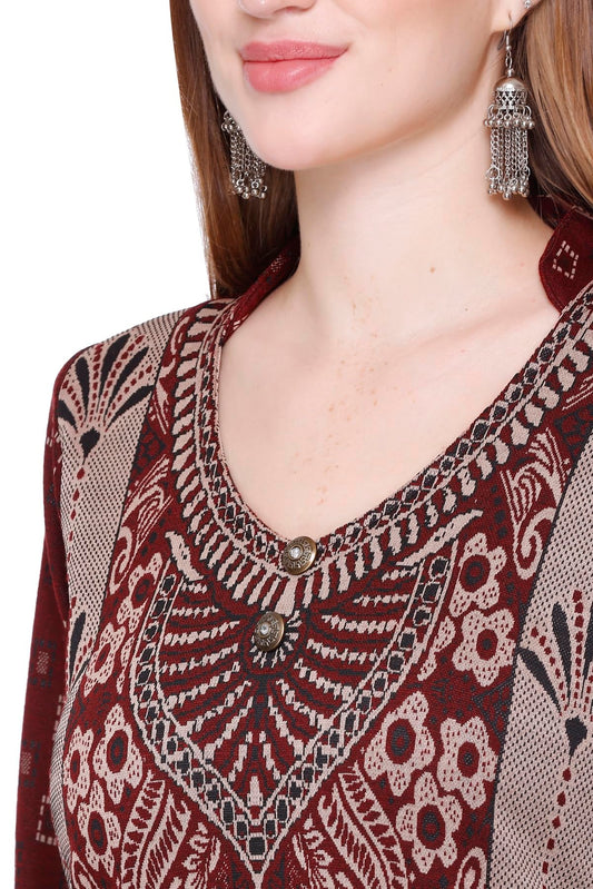 Kurta Plazzo Set – Burgundy