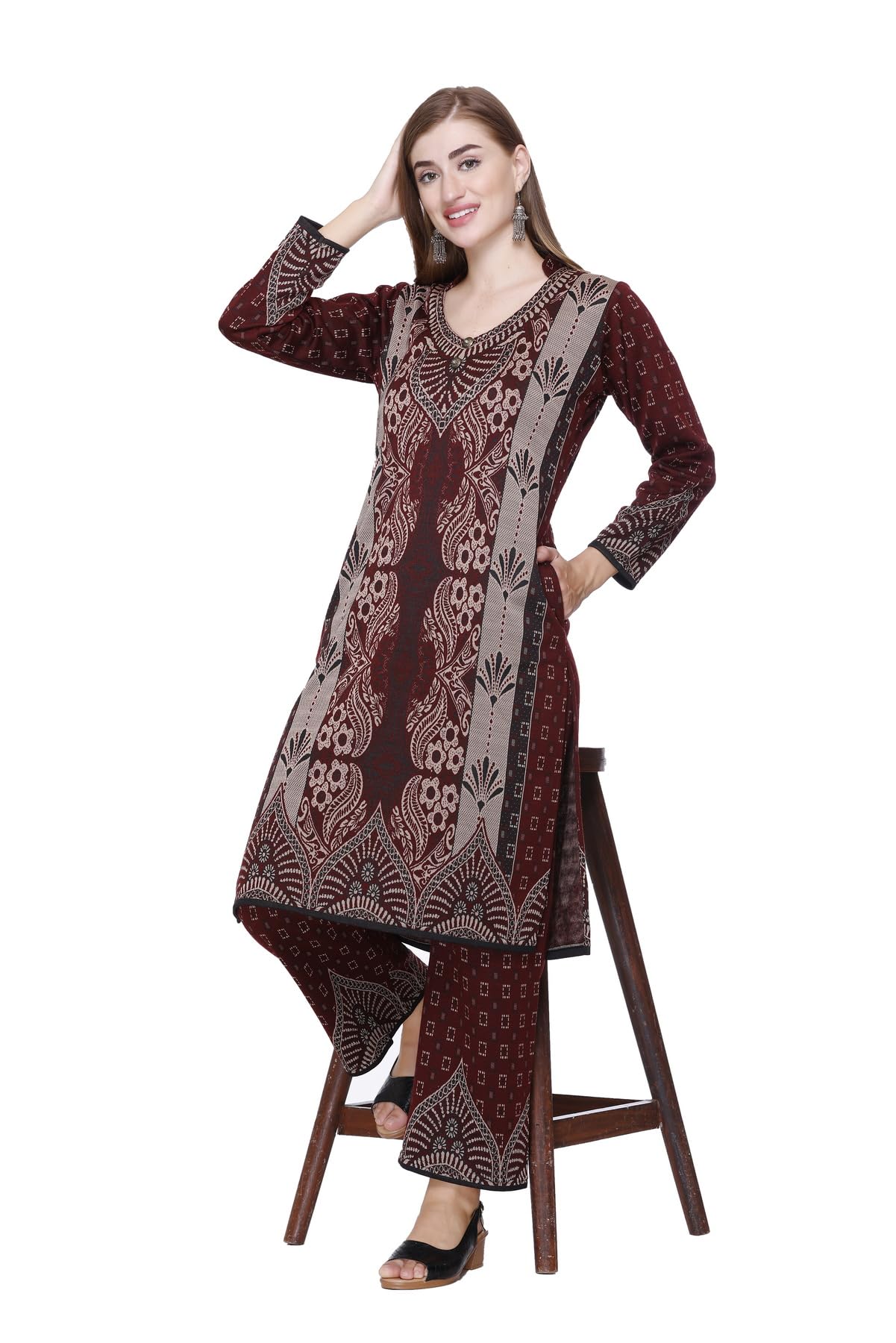 Kurta Plazzo Set – Burgundy