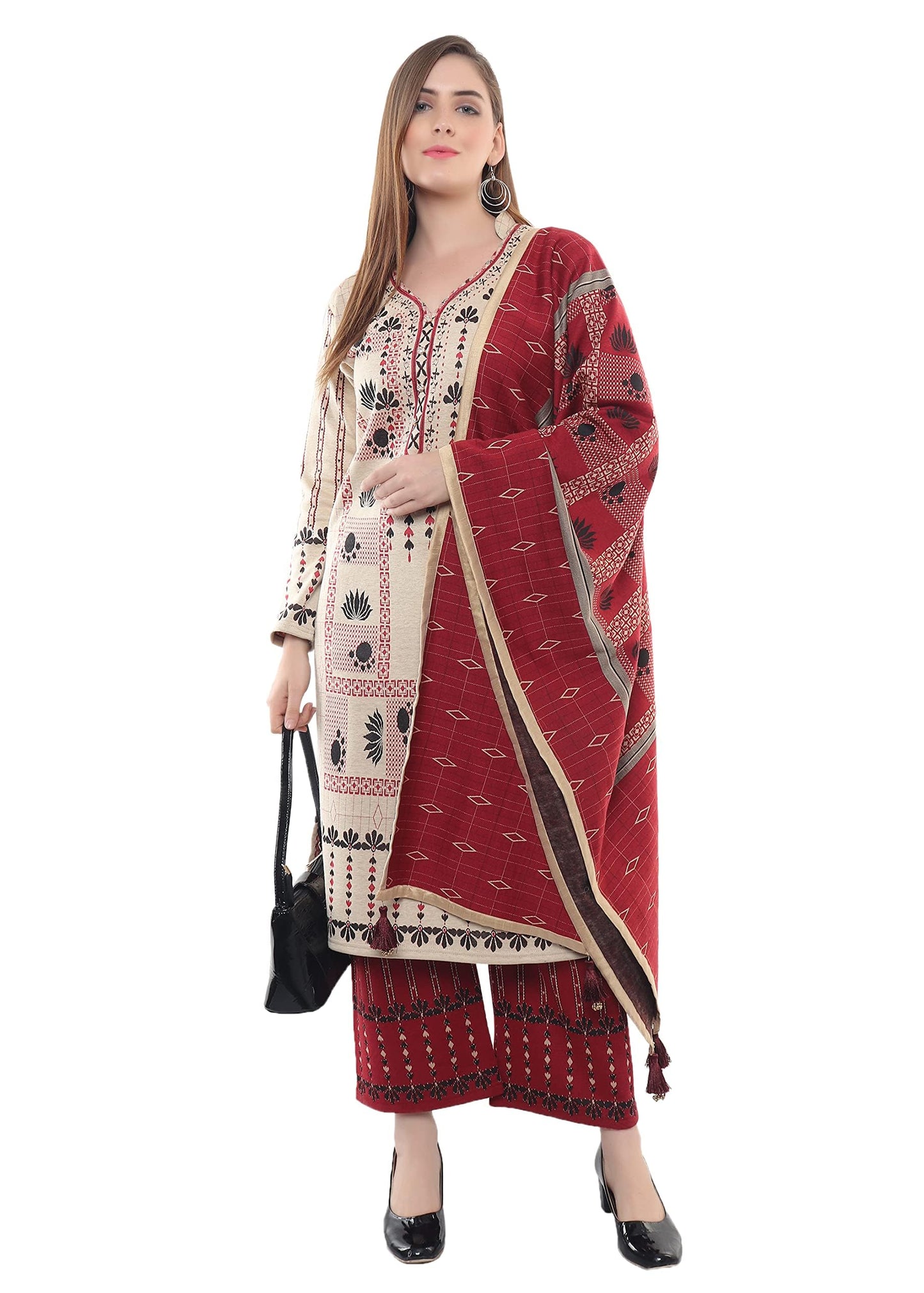 Chic Beige Kurta Plazzo with Dupatta Set