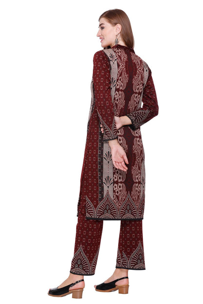 Kurta Plazzo Set – Burgundy