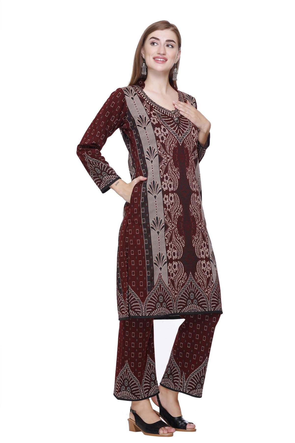 Kurta Plazzo Set – Burgundy