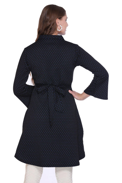 Winter Bell Sleeve Frock Kurti for Women