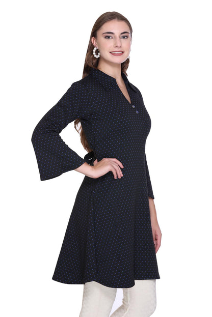 Winter Bell Sleeve Frock Kurti for Women