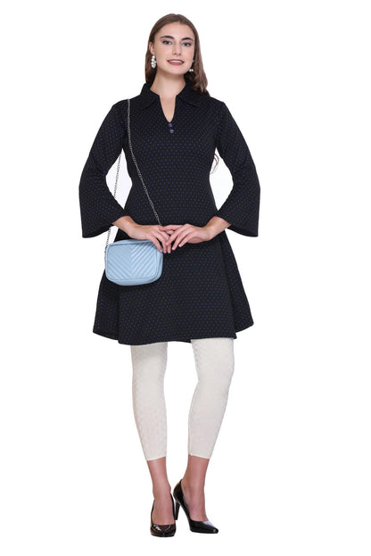 Winter Bell Sleeve Frock Kurti for Women