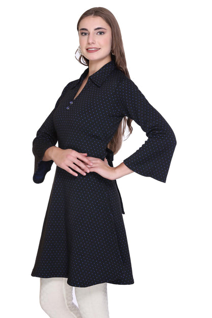 Winter Bell Sleeve Frock Kurti for Women