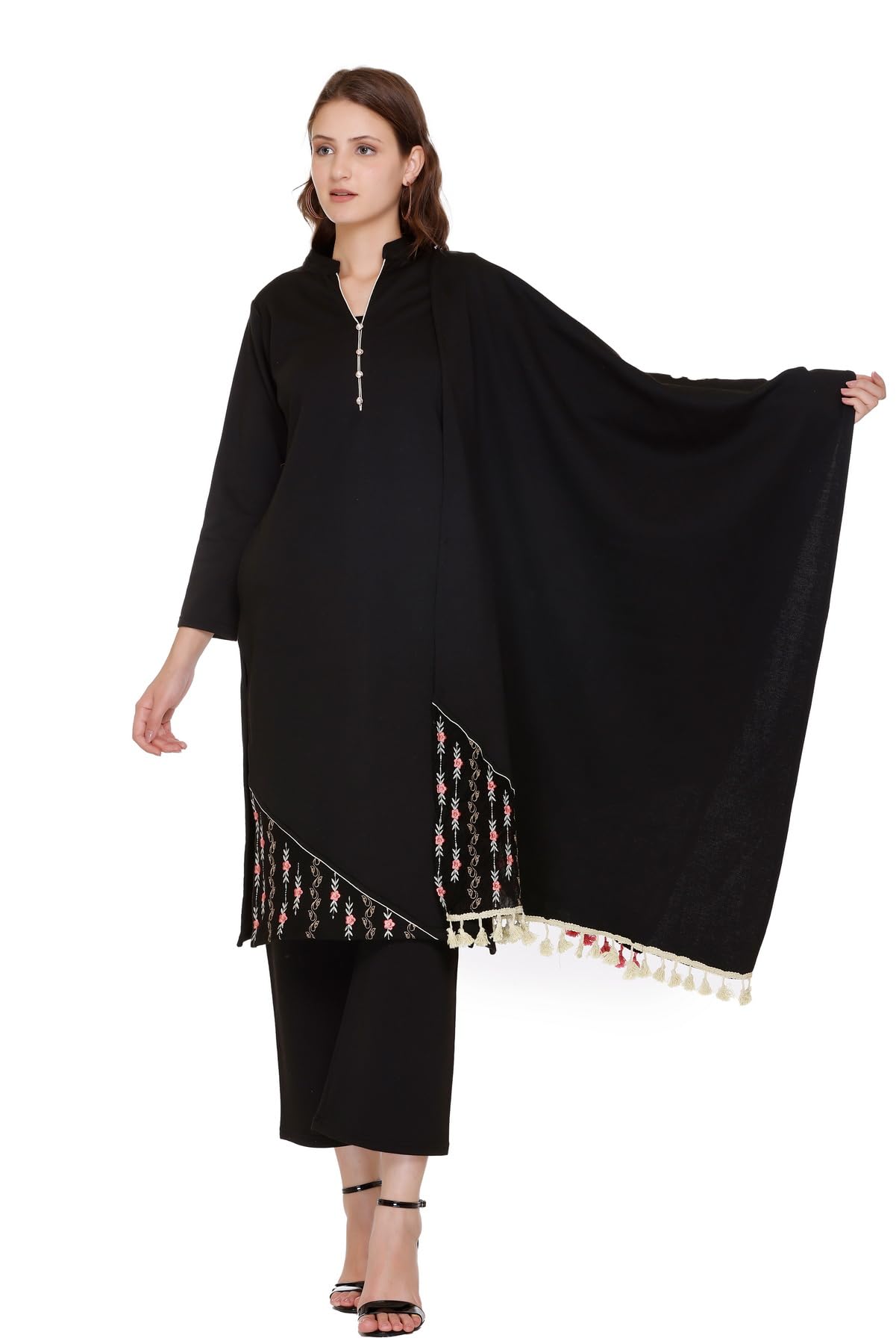 Elegant Black Kurta Plazzo with Dupatta Set