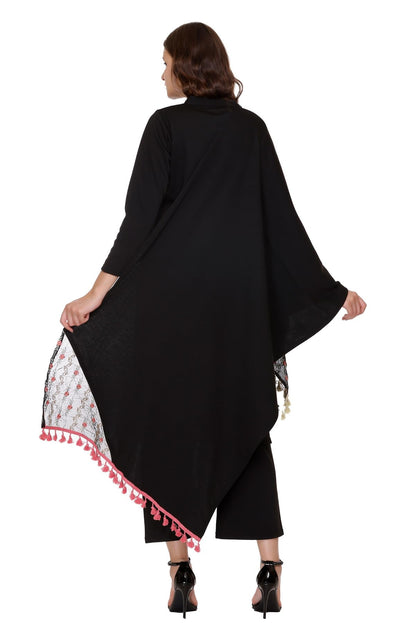 Elegant Black Kurta Plazzo with Dupatta Set