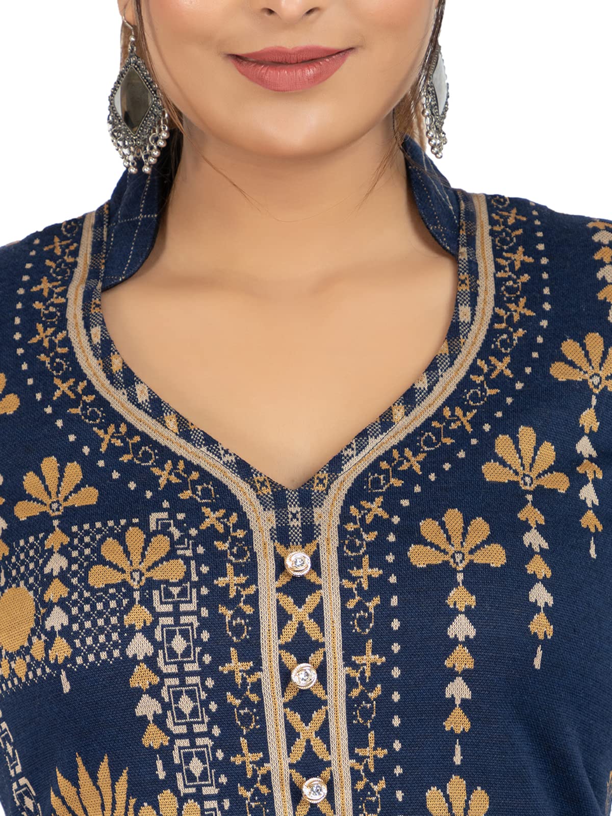 Classic Navy Kurta Plazzo with Dupatta Set