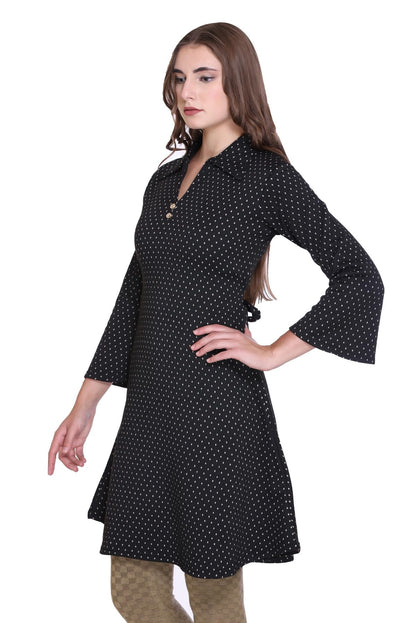 Winter Bell Sleeve Frock Kurti for Women