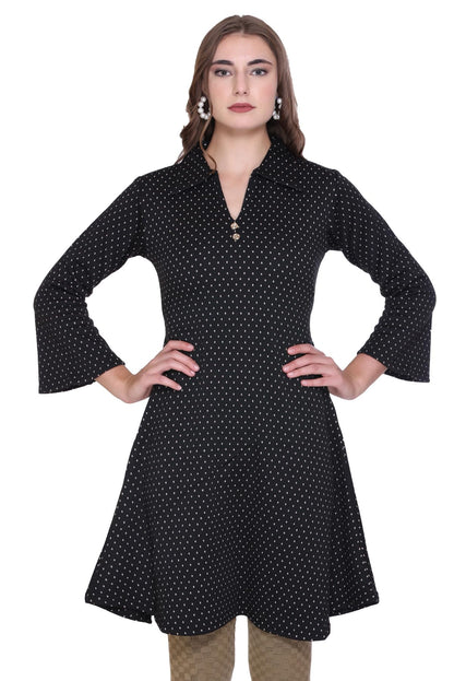 Winter Bell Sleeve Frock Kurti for Women