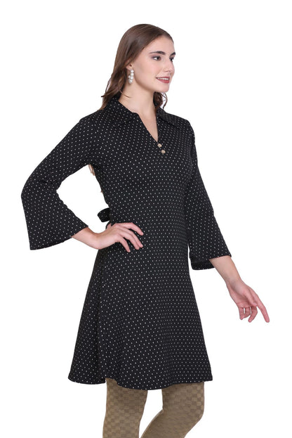 Winter Bell Sleeve Frock Kurti for Women