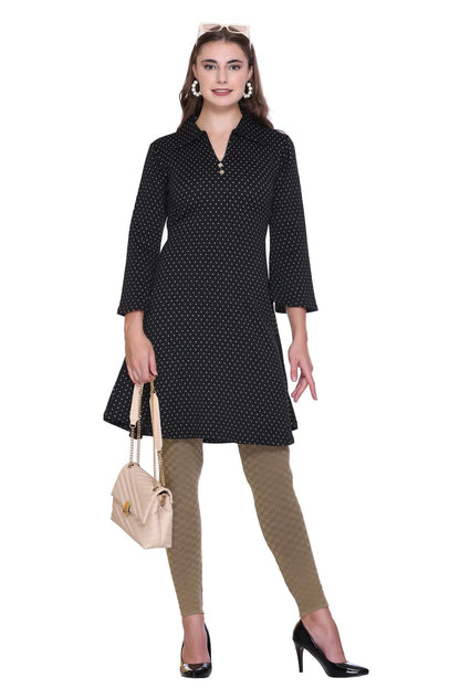 Winter Bell Sleeve Frock Kurti for Women
